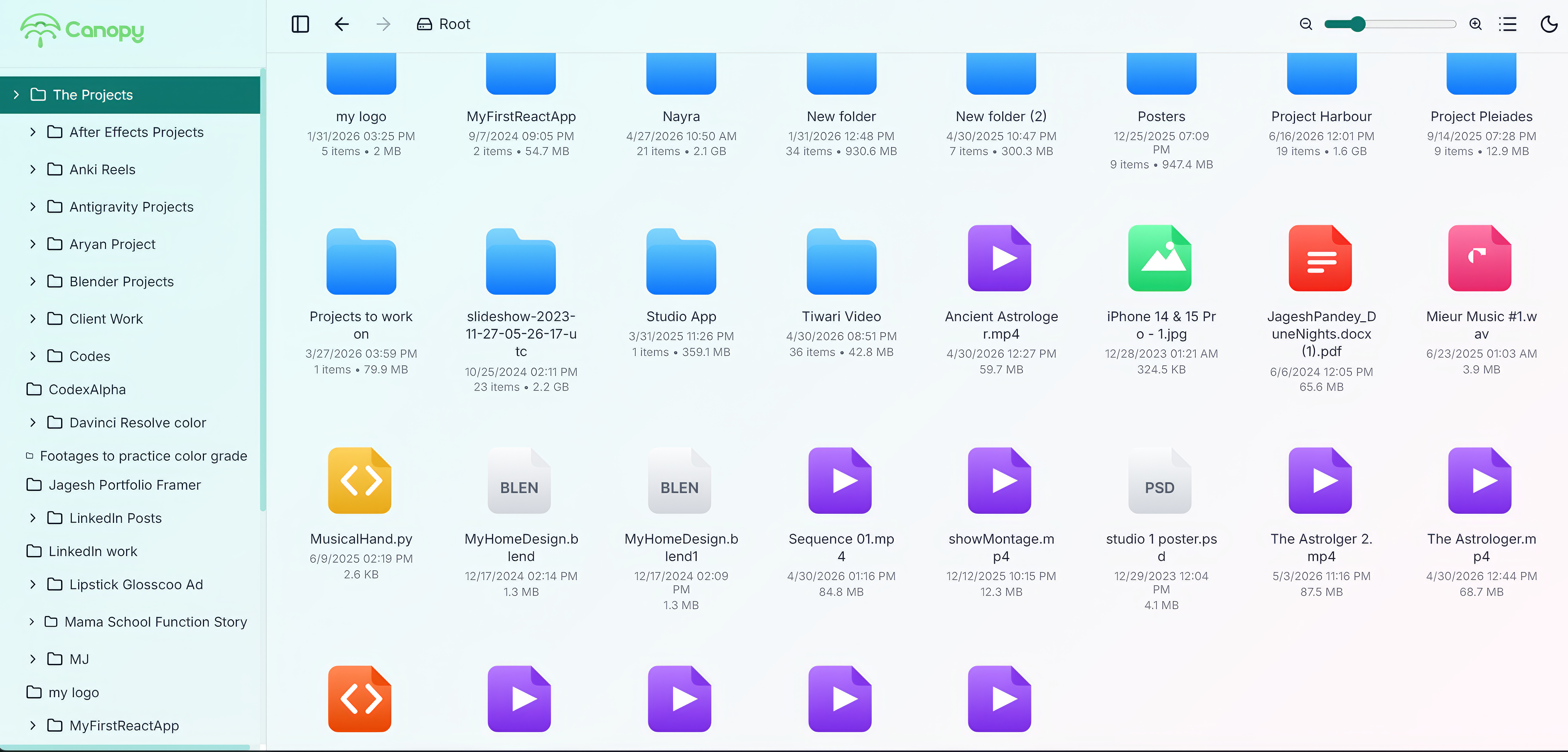 The Canopy-generated HTML explorer in light mode